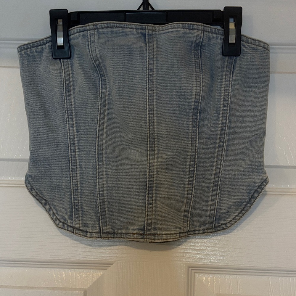 Aritzia’s Denim Forum bustier Top